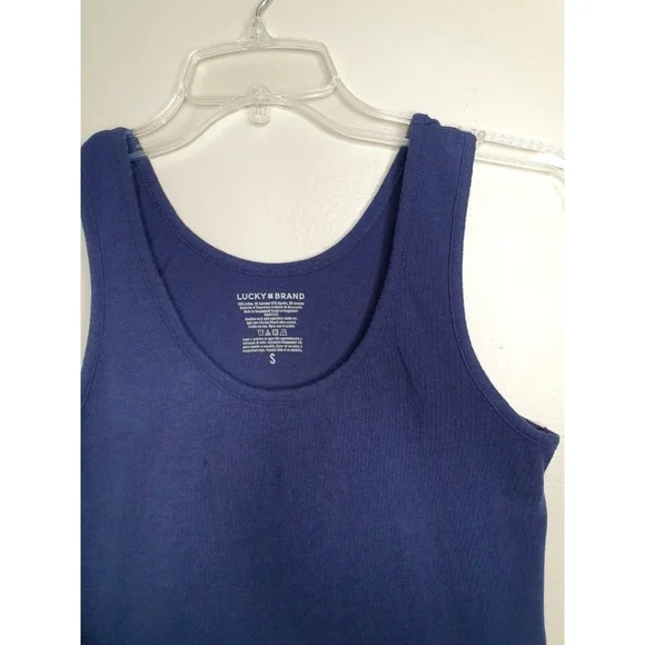 Lucky Brand Women's Racerback Tank Top, Sleeveless, Navy Blue, Small, 95% Cotton - Picture 4 of 10
